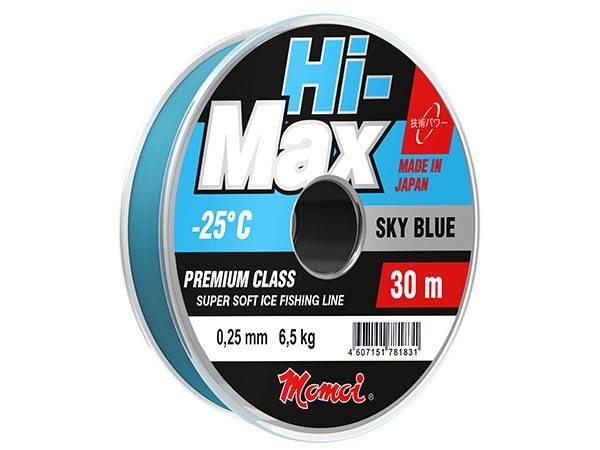 Леска зимняя Momoi Hi-Max Sky Blue - 0.10 мм (30 м)