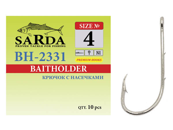 Крючки Sarda Baitholder Hook 2331 - №4