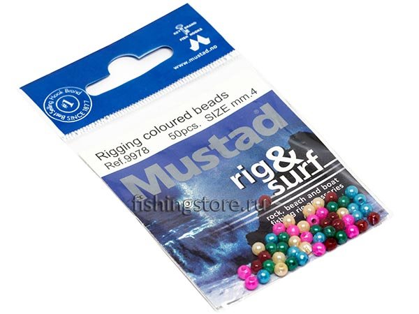 Бусинки для оснасток цветные Mustad 9978 - 4 мм (пластиковые)