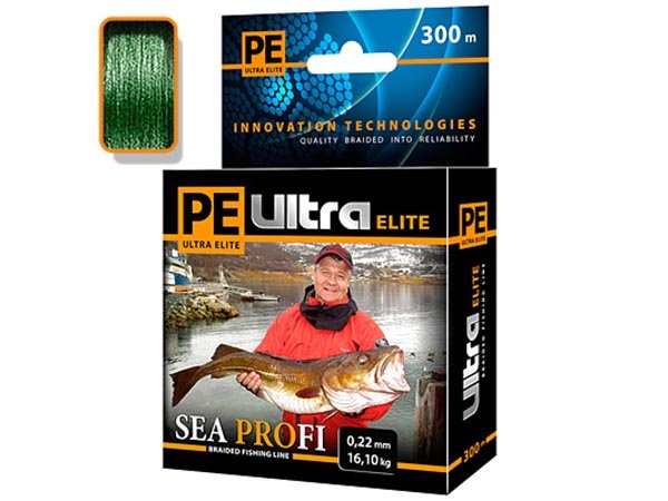 Шнур Aqua PE Ultra Elite Sea Profi - 0.35 мм (300 м)