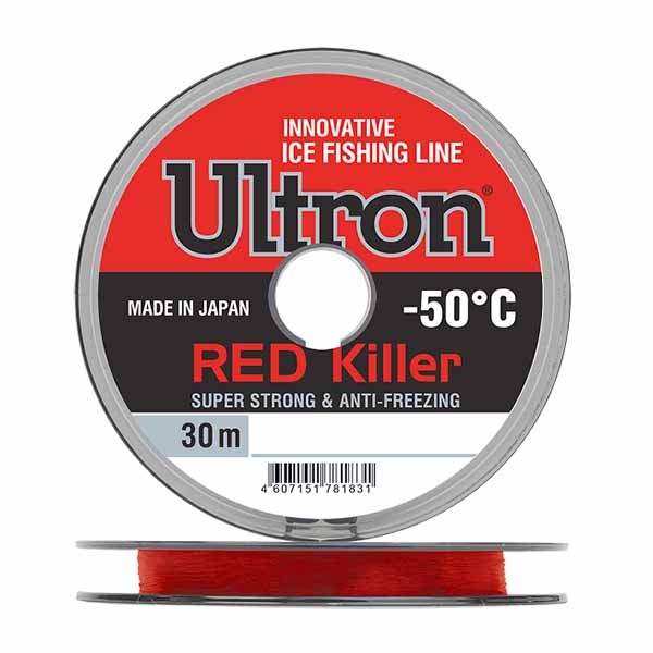 Леска зимняя Ultron Red Killer - 0.08 мм (30 м)