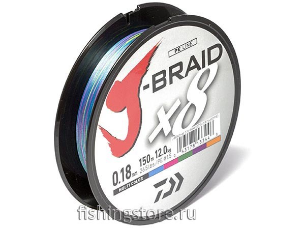 Шнур Daiwa J-Braid X8 - 0.13 мм (Multicolor, 150 м)