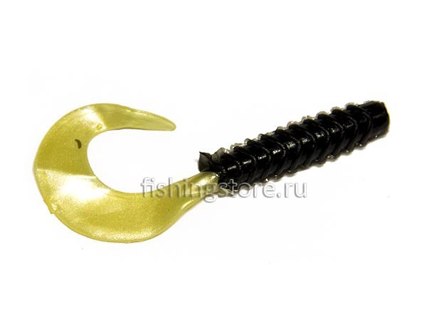 Твистер для микроджига 50 мм (черно-желтый)
