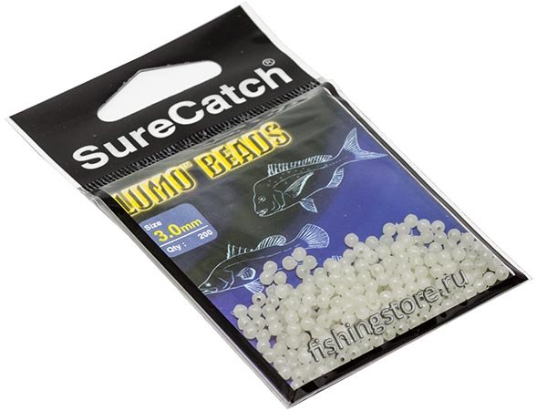 Бусинки светонакопительные SureCatch - 3 мм (пластиковые)