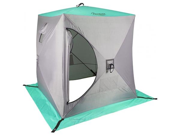 Палатка зимняя куб Premier 1.5 х 1.5 м (biruza / grey) 