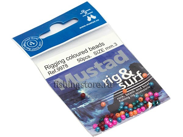 Бусинки для оснасток цветные Mustad 9978 - 3 мм (пластиковые)