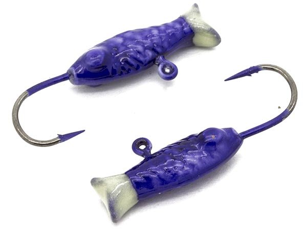 Мормышка свинцовая Рыбка с ушком (фиолетовая)