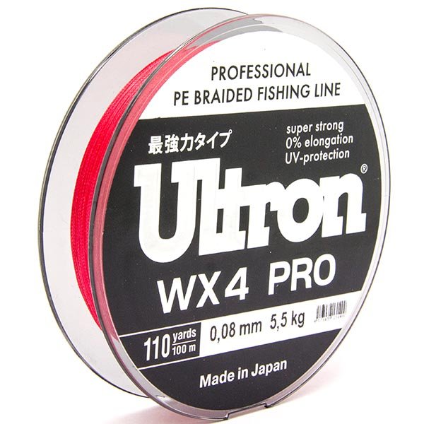 Плетеный шнур Ultron WX4 PRO - 0.21 мм, 100 м (рубин)