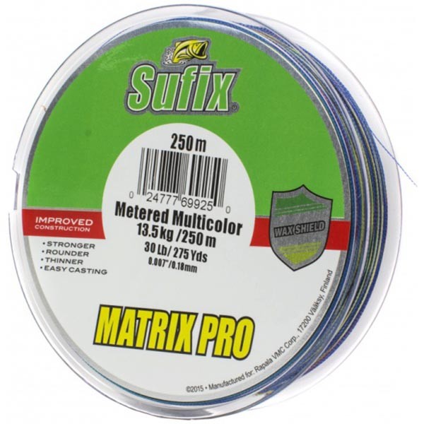 Плетеный шнур Sufix Matrix Pro 1.0 (0.18 мм), 100 м (мультиколор)