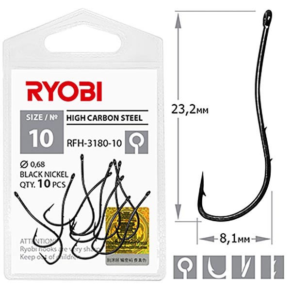 Крючки Ryobi RFH-3180 - № 10 (10 шт)