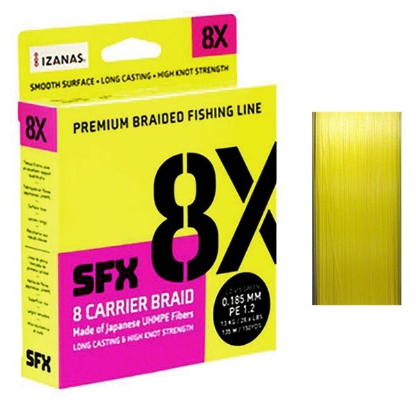 Плетеный шнур Sufix SFX 8X 0.6 (0.128 мм), 135 м (желтый)