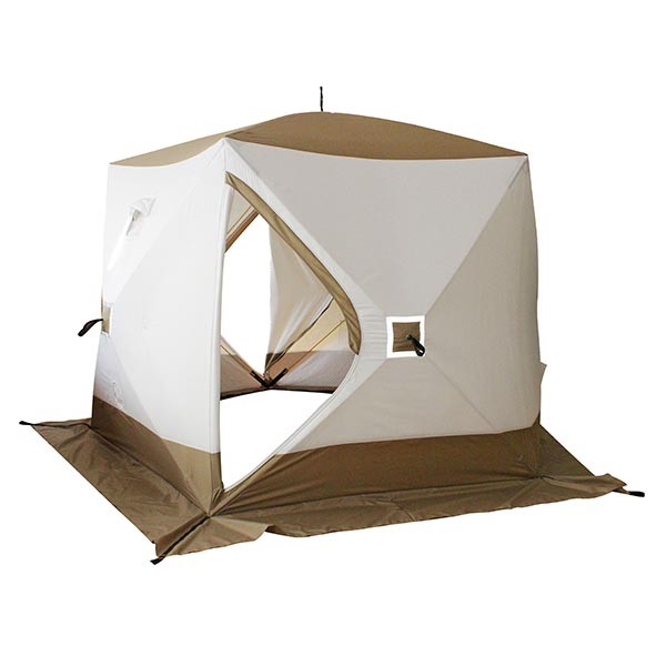 Палатка зимняя Следопыт Premium 5 стен (1.8 х 1.75 м, Oxford 240D, 3 слоя, оливковый / белый)