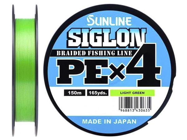 Плетеный шнур Sunline SIGLON PE X4 - 0.4 (0.108 мм), 150 м (Light Green)