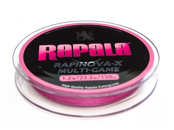 Плетеный шнур Rapala Rapinova-X Multi-Game 1.2 (0.18 мм), 150 м (розовый)