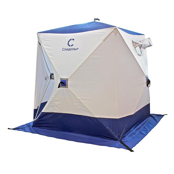 Палатка зимняя куб Следопыт (1.5 х 1.5 м, Oxford 240D, 1 слой, белый / синий)