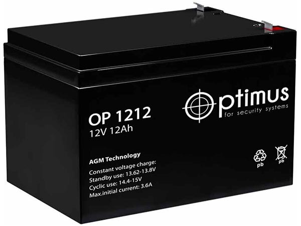 Аккумулятор Optimus OP1212 (12 В, 12 Ач)